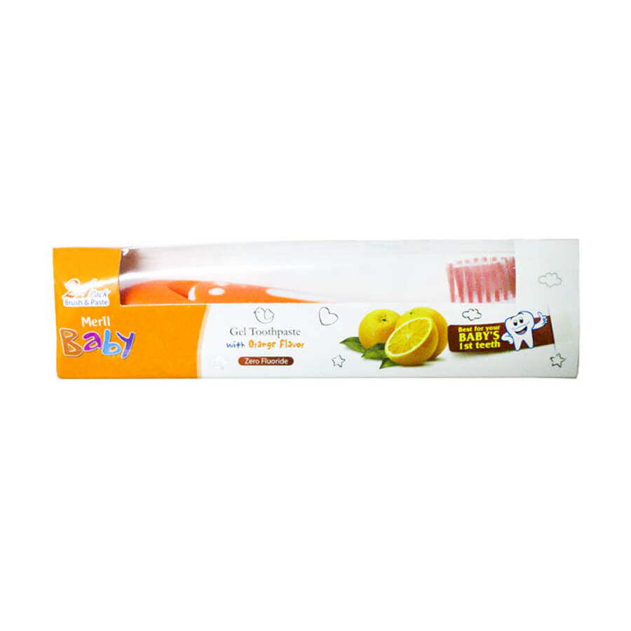 Meril Baby Jel Toothpaste Orange & Toothbrush - 45 gm