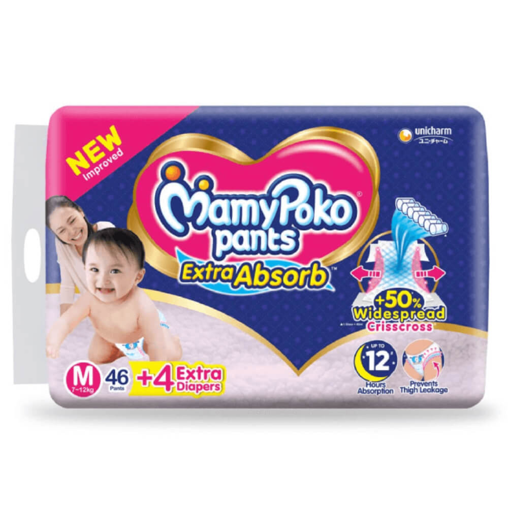 MamyPoko Baby Diaper M (7-12kg) - 46+2 pants